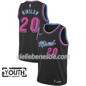 Kinder NBA Miami Heat Trikot Justise Winslow 20 2018-19 Nike City Edition Schwarz Swingman